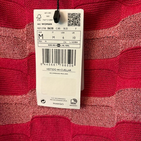 Mango Pink Striped Mini Cut-Out Back Dress - Picture 8 of 8